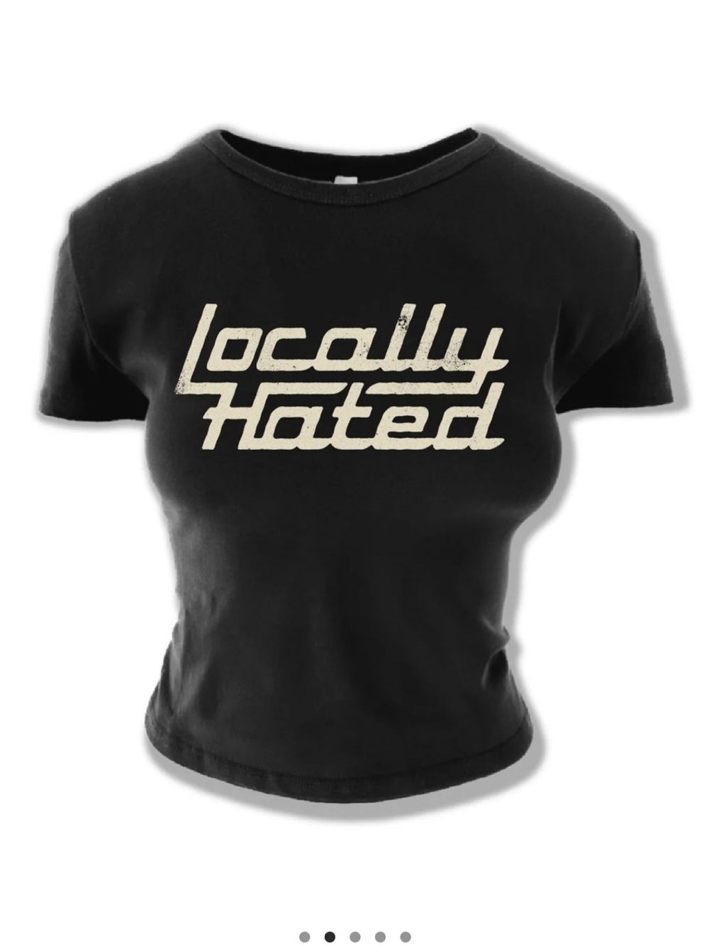 Women's Black Short-Sleeve Graphic Tee with 'Locally Hated' Print